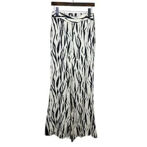NEW Kaos Zebra Satin Wide Leg Pants Size 4